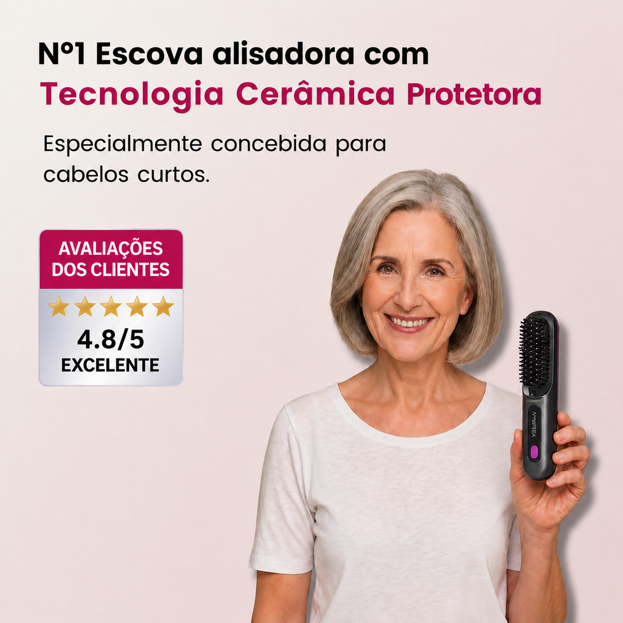 Escova Modeladora Nymfera para cabelos curtos