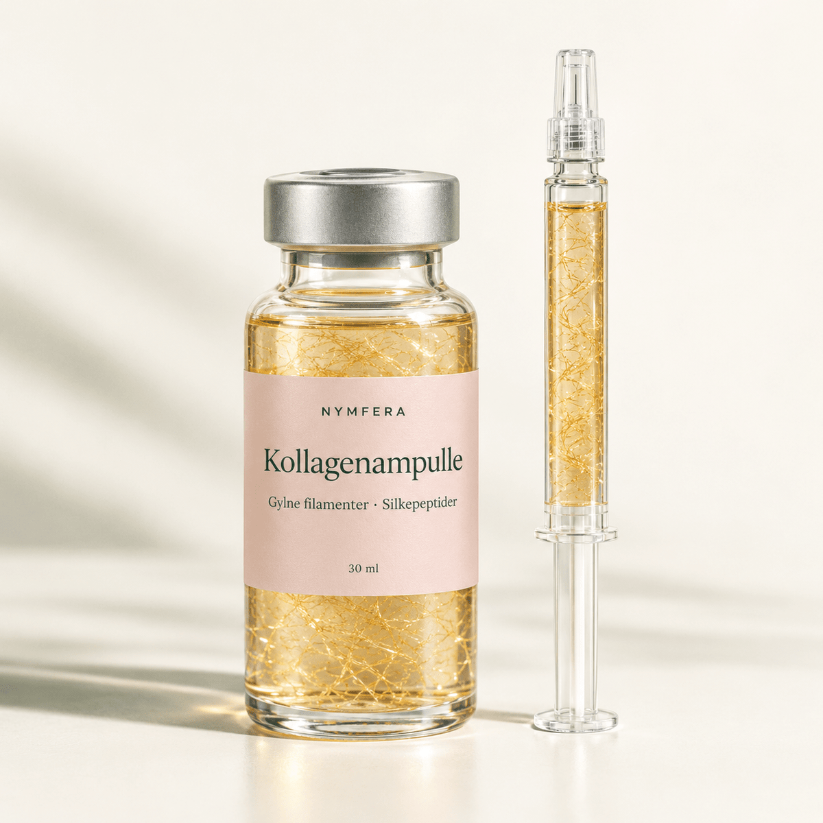 Nymfera kollagenampulle med doseringssprøyte